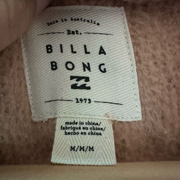 NWT Billabong Marlowe Hoodie Mauve Sherpa Fleece Teddy Full Zip Jacket Size M - Picture 6 of 11